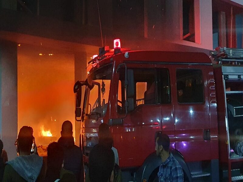 السيطرة على حريق هائل في محطة بنزين قرية ميت ربيعة بمركز بلبيس