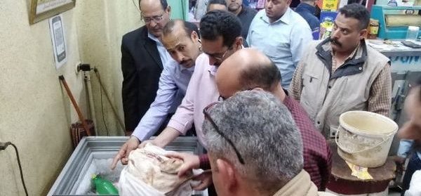 ضبط ٦٠٠ كيلو صابون سائل و٢٠٠ كيلو لحوم ومعجنات غير صالحه للإستهلاك الآدمي بمدينة ههيا