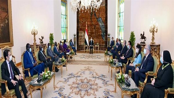 الرئيس عبد الفتاح السيسي يستقبل نائب رئيس جنوب السودان وقائد الجيش اللبناني