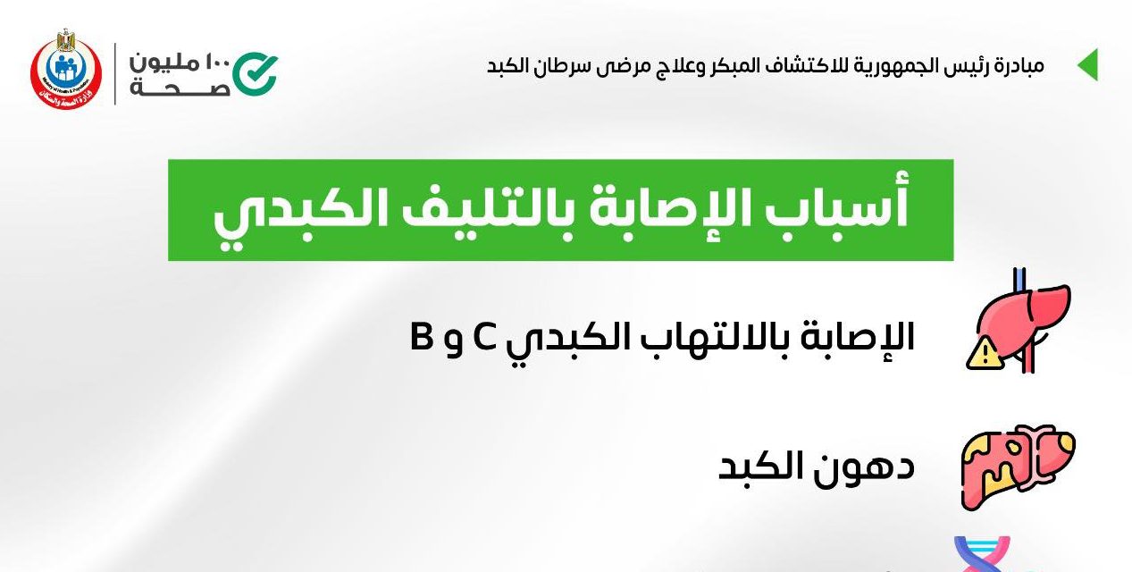 وزارة الصحة…5 أسباب للإصابة بالتليف الكبدي..
