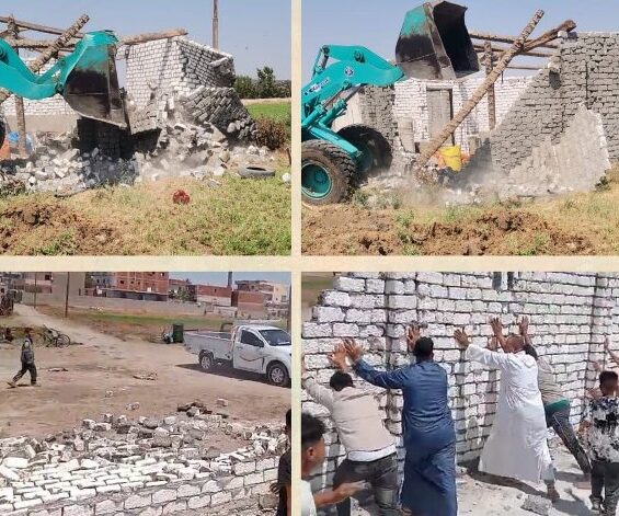 تنفيذ إزالة فورية لحالتين تعدي على مساحة ١٦٠ متر بقريتي أكياد القبلية والصالحية القديمة
