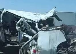 تصادم نقل بأتوبيس وسيارتين ميكروباصين أعلى الطريق الإقليمي ناحية قرية النعامنةمنيا القبمح