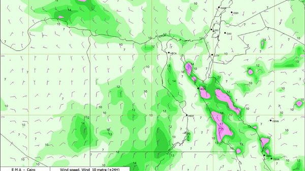 الشرقية نيوز تنشر خريطة سقوط الأمطار على البلاد اليوم