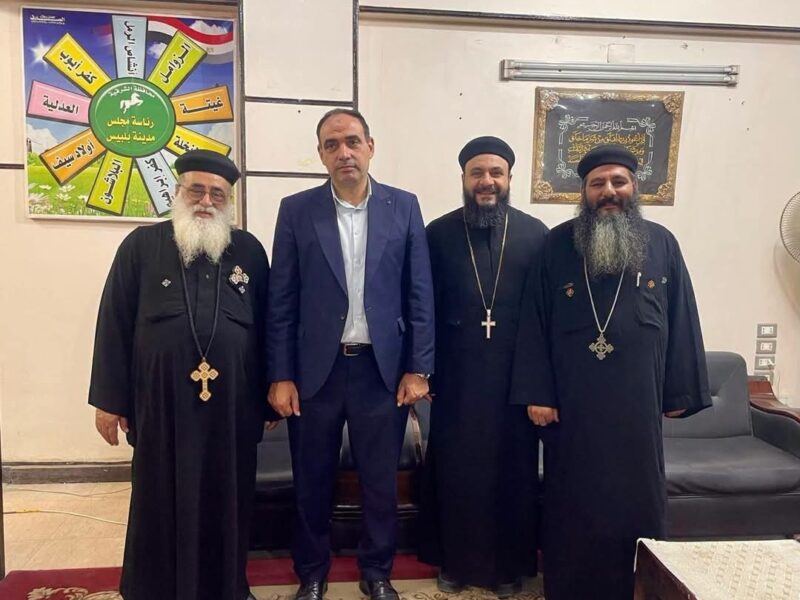 المحاسب أشرف عامر رئيس مجلس ومدينة بلبيس يستقبل المهنئين بتوليه المنصب والمولد النبوي الشريف