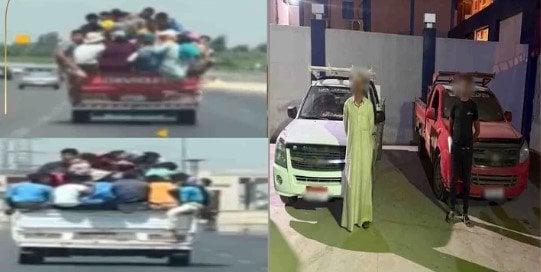 ضبط المتهمين باعتلاء صندوق سيارتين حال سيرهما بأحد الطرق بالشرقية