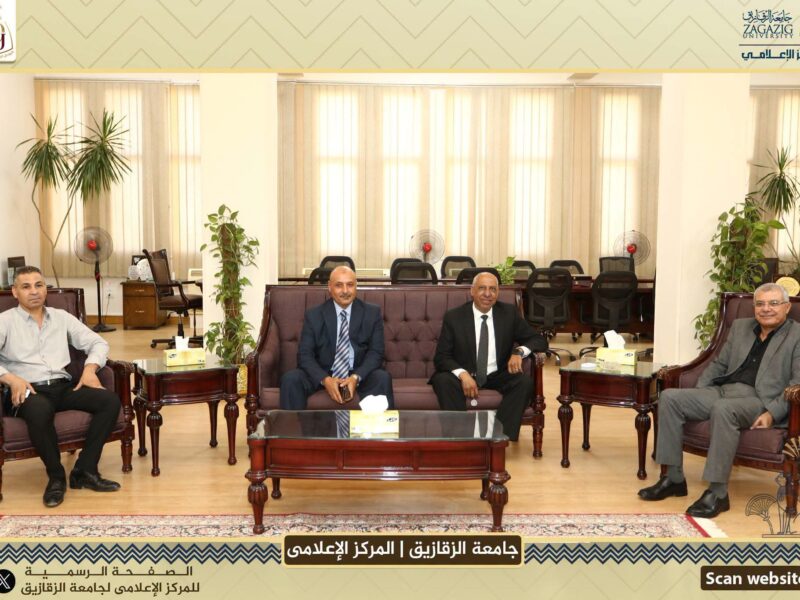 رئيس جامعة الزقازيق يستقبل مدير ووكيل المديرية المالية بالشرقية ويهنئهما بتكليفهما بمهامهما الجديدة